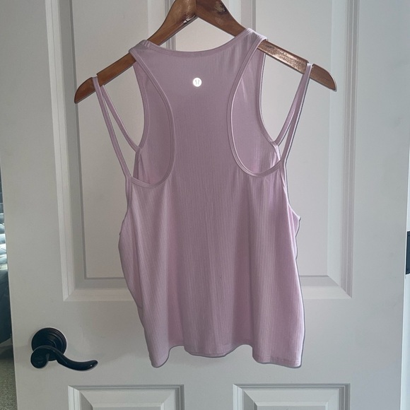 Lululemon Double-Strap Yoga Tank Meadowsweet Pink Modal Ribbed Top Sz 8 - Picture 4 of 6